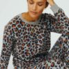Grey Leopard Cashmere Jumper