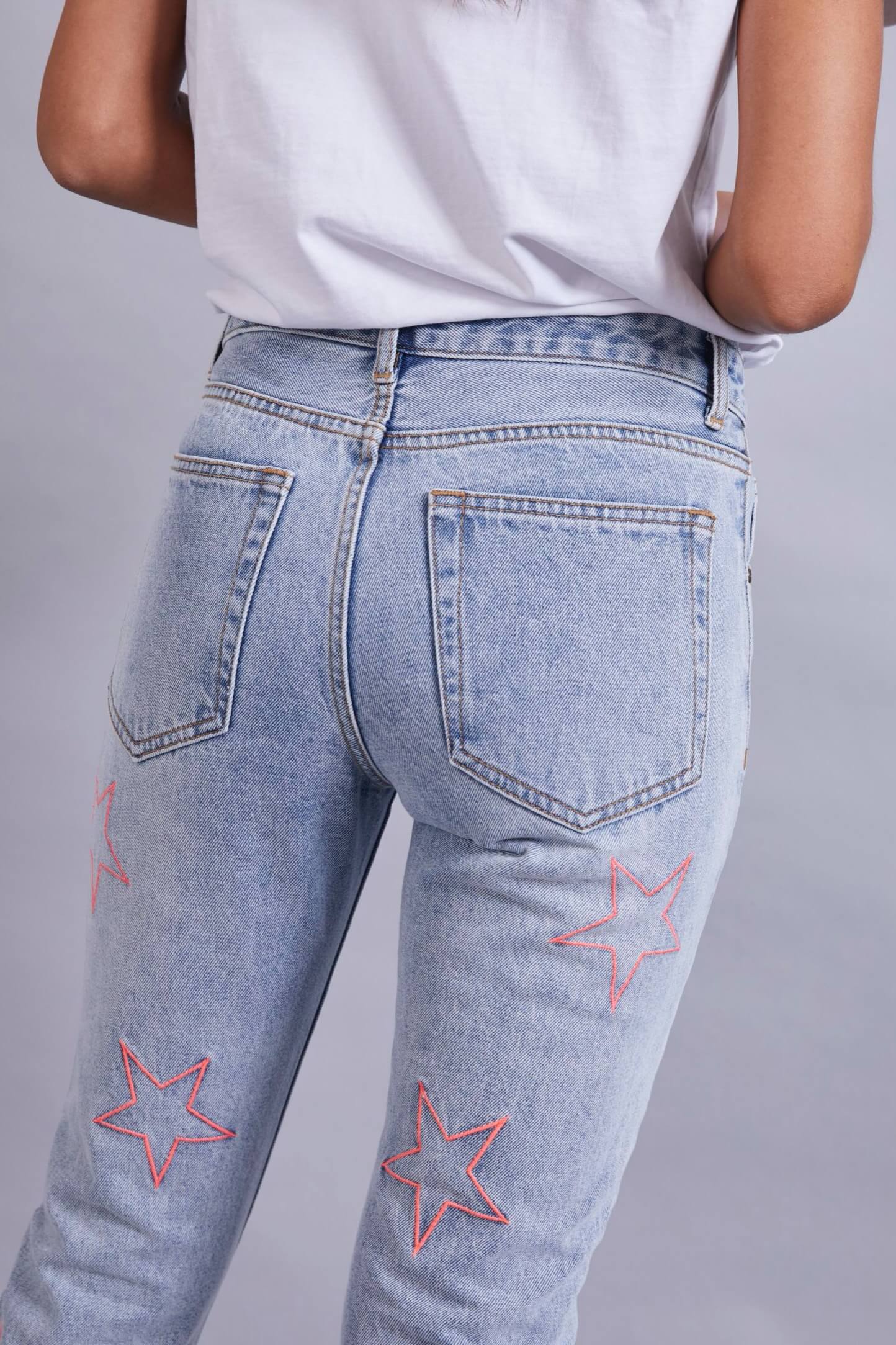Outline Pink Star Jeans | Gussy and Lou