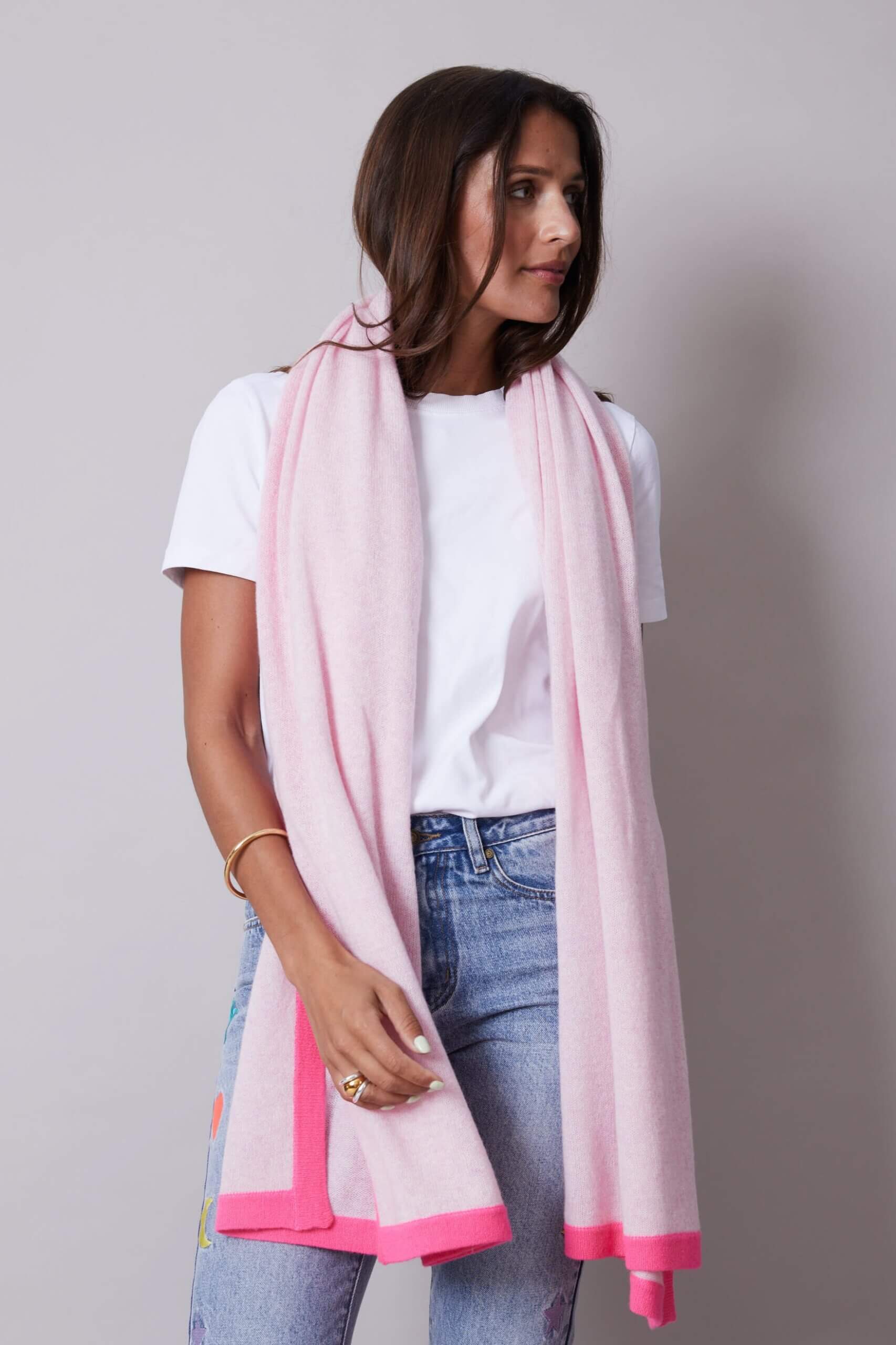Colin - powder pink cashmere scarf