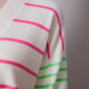 Cream with Multi Neon Stripes Cashmere Cardigan - Image 4