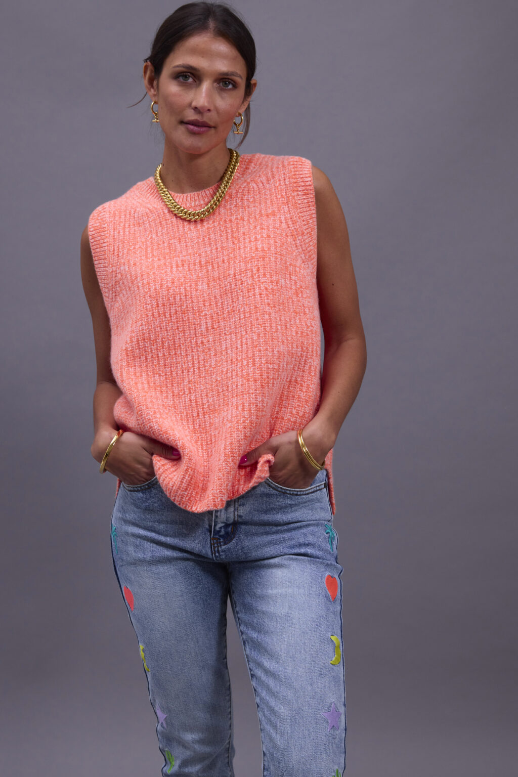 Orange Cashmere Vest