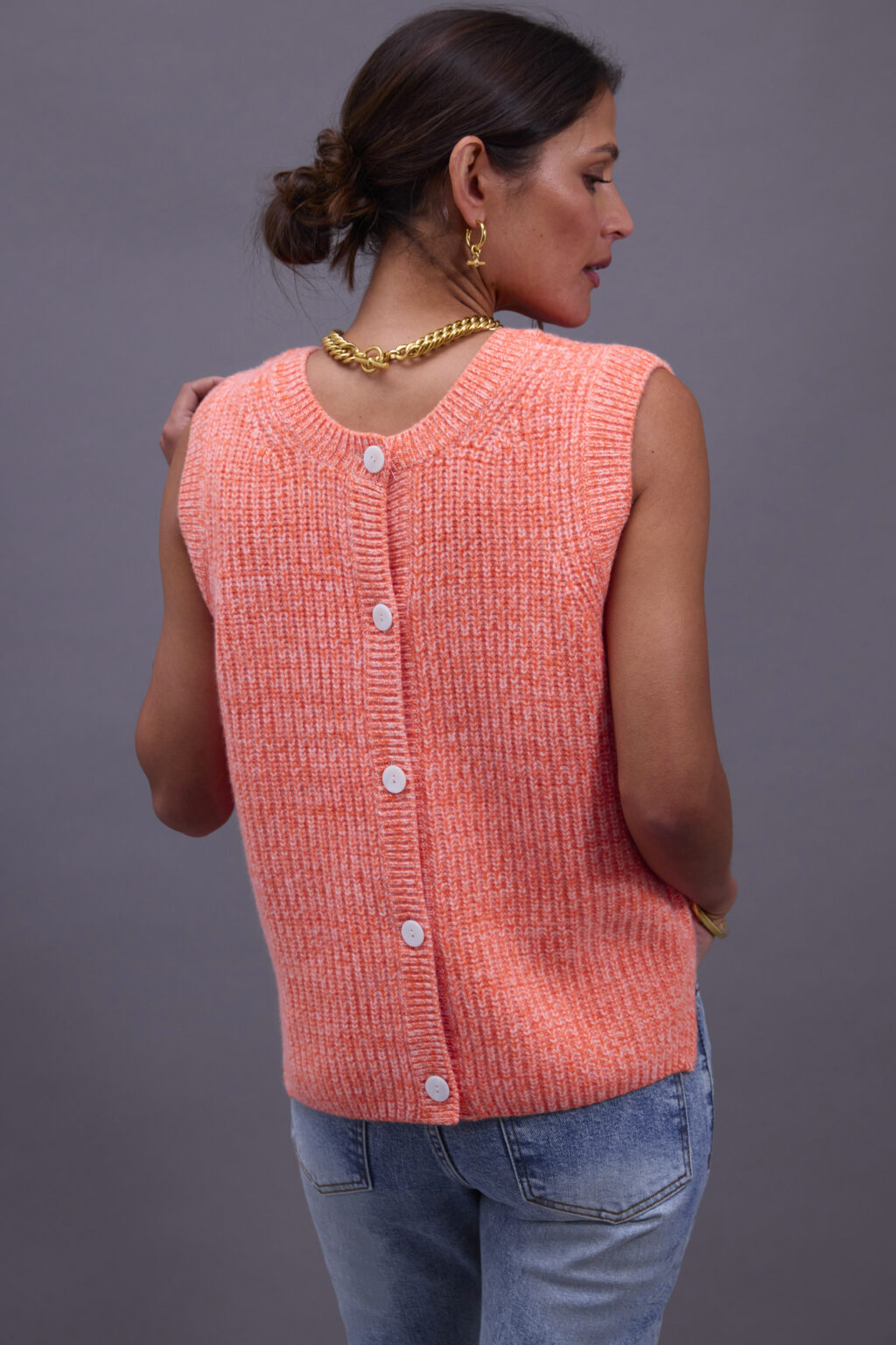 Orange Cashmere Vest - Image 2