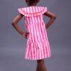 Kids Neon Pink Stripe Dress - Image 2