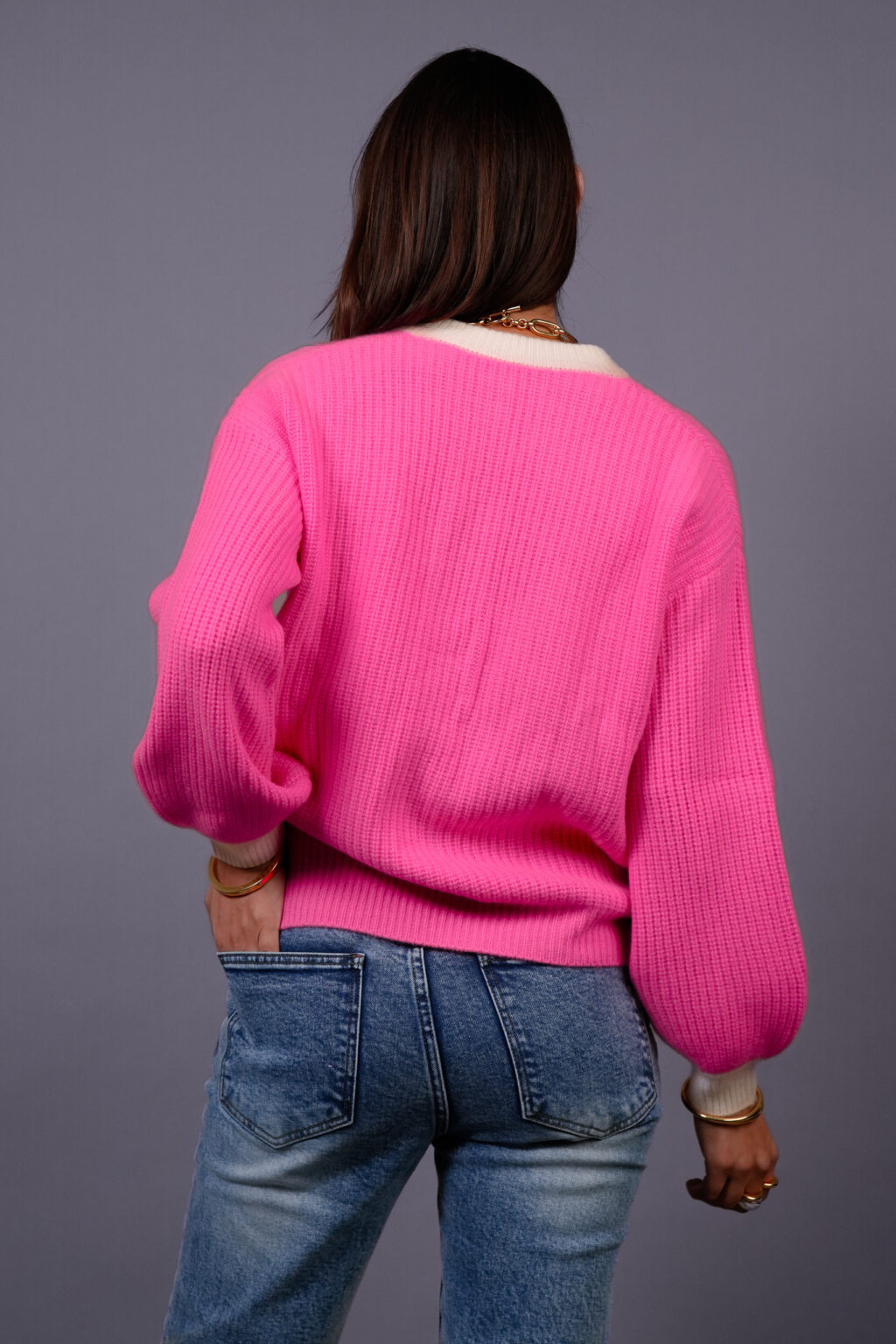 Pink Chunky Cardigan - Image 2