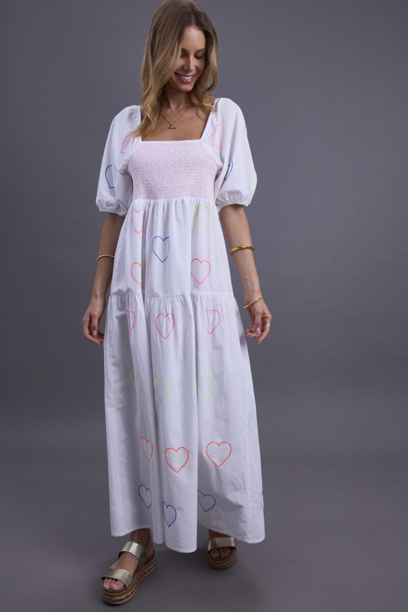 White Heart Maxi Dress