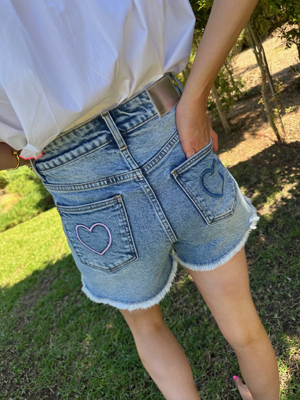 Denim shorts with hearts - Image 2