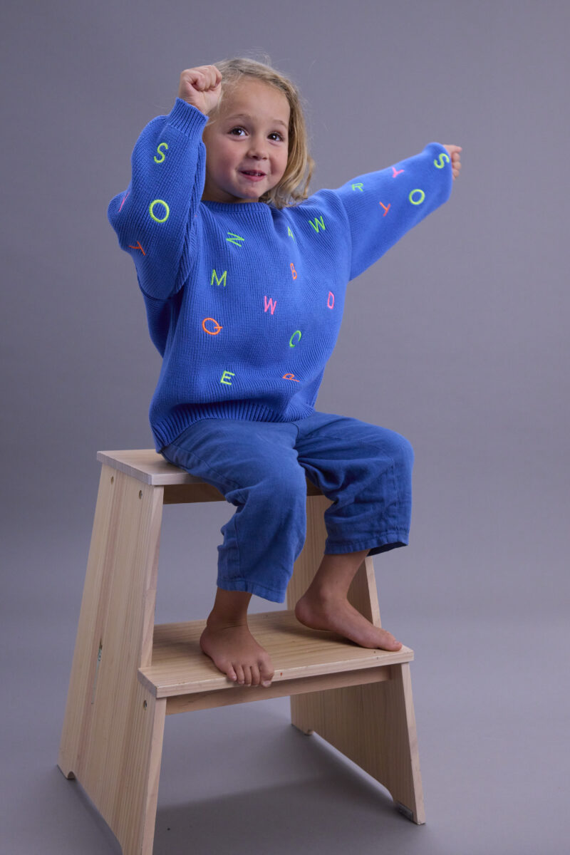 Kids Blue Alphabet Cotton Crew