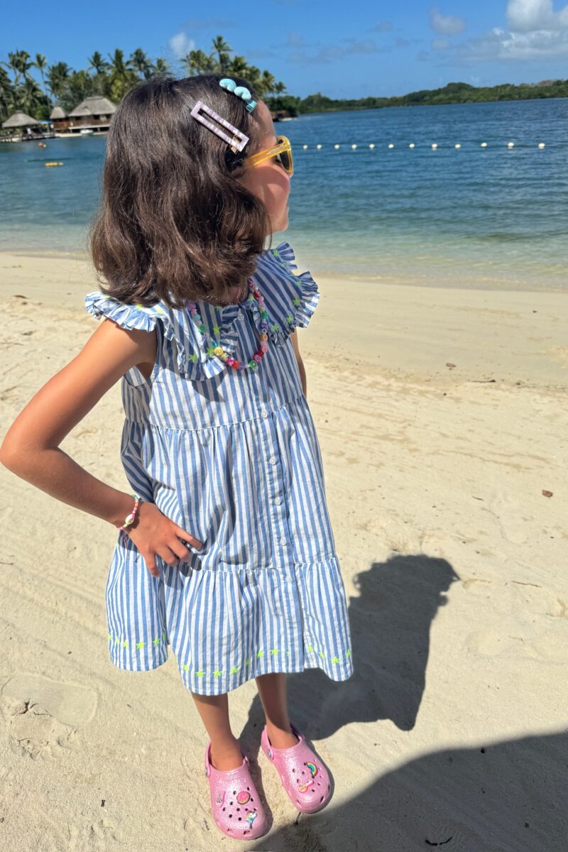 Kids Blue and White Stripe Dress