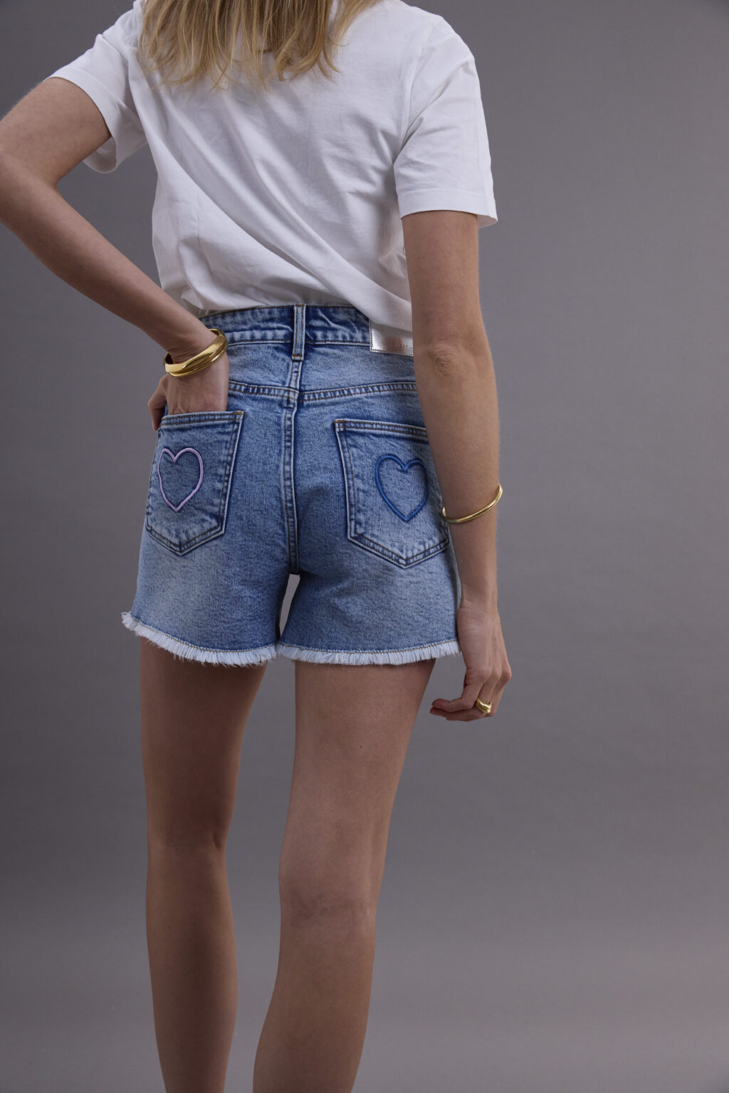 Denim shorts with hearts - Image 3