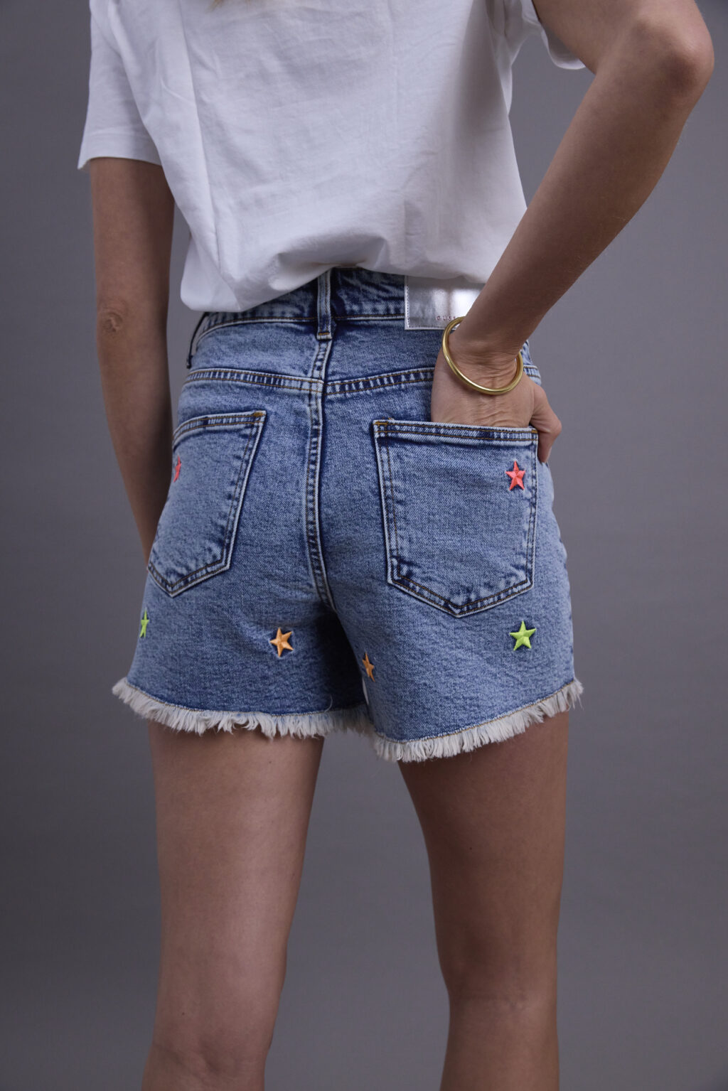 Denim shorts with stars - Image 3