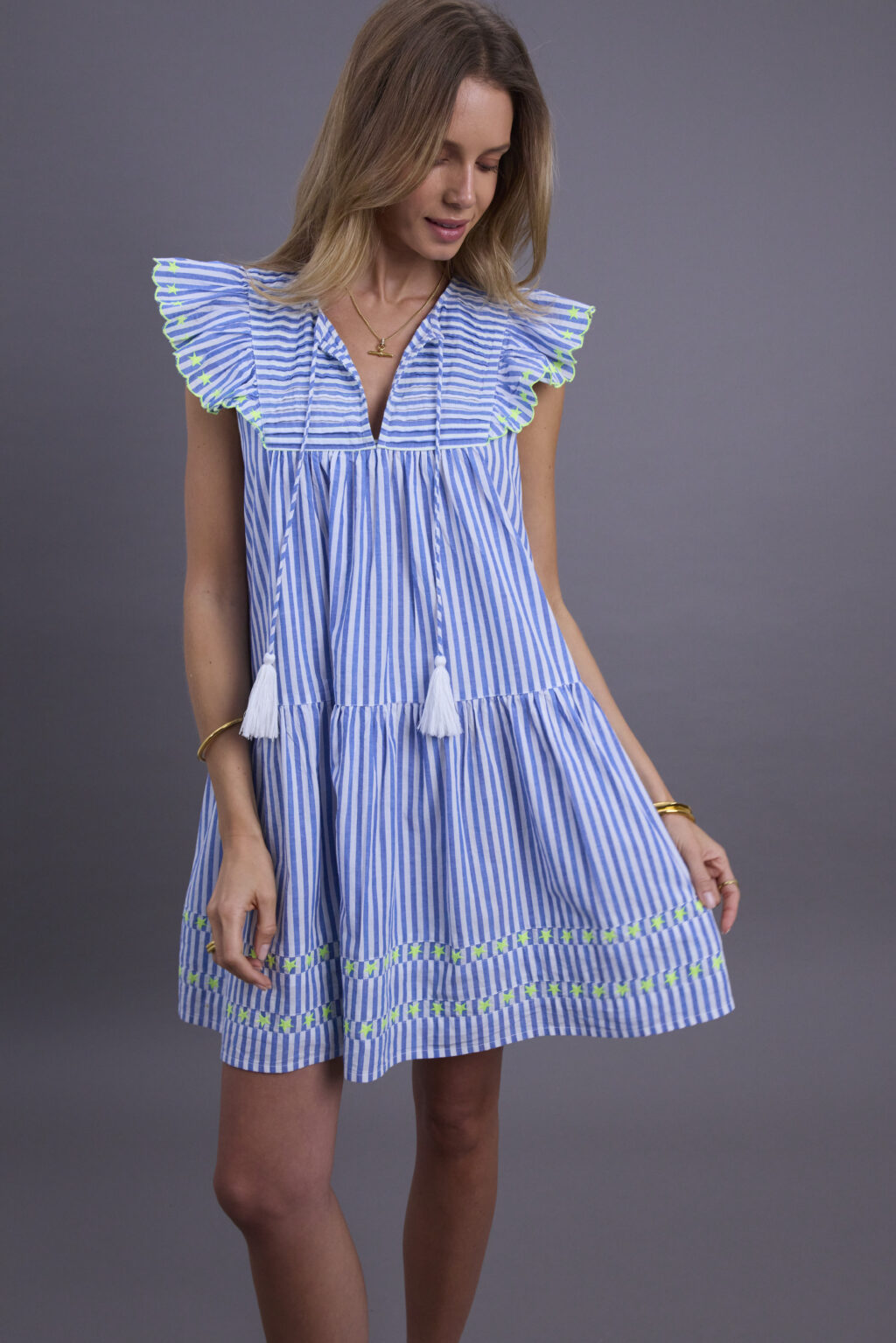 Ladies Blue and White Stripe Dress