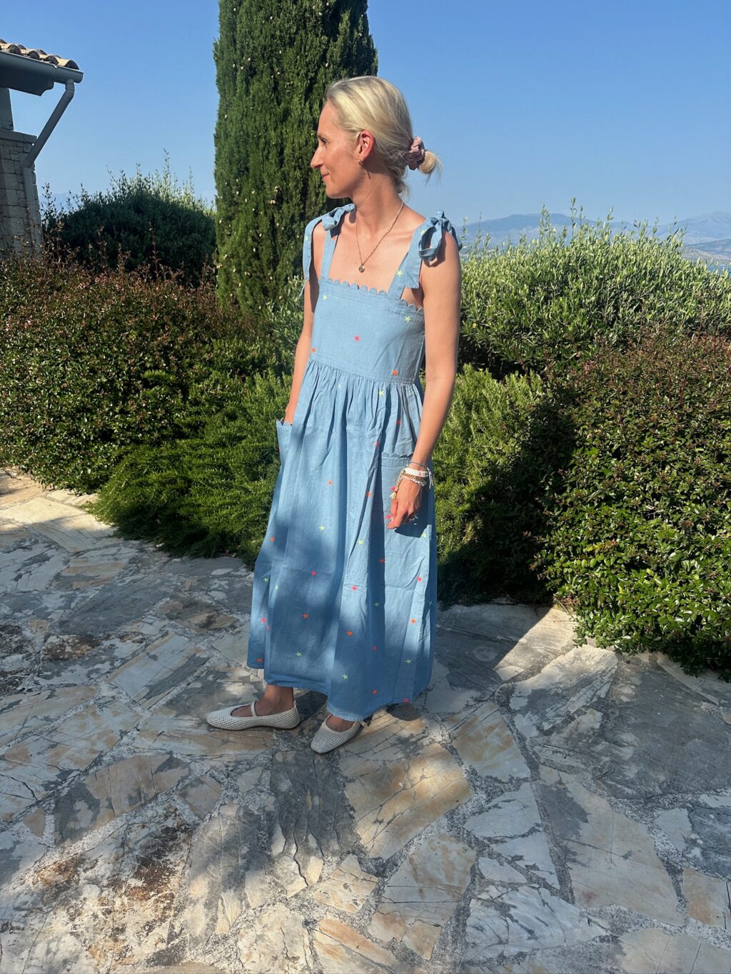 Denim Scallop maxi Dress - Image 2