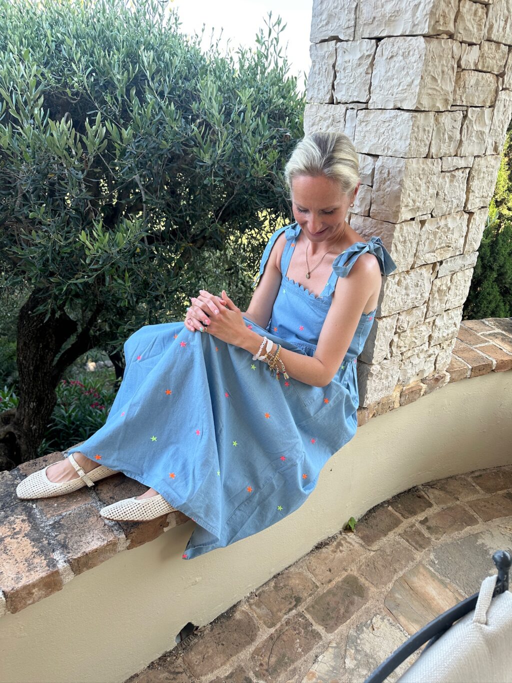 Denim Scallop maxi Dress - Image 3