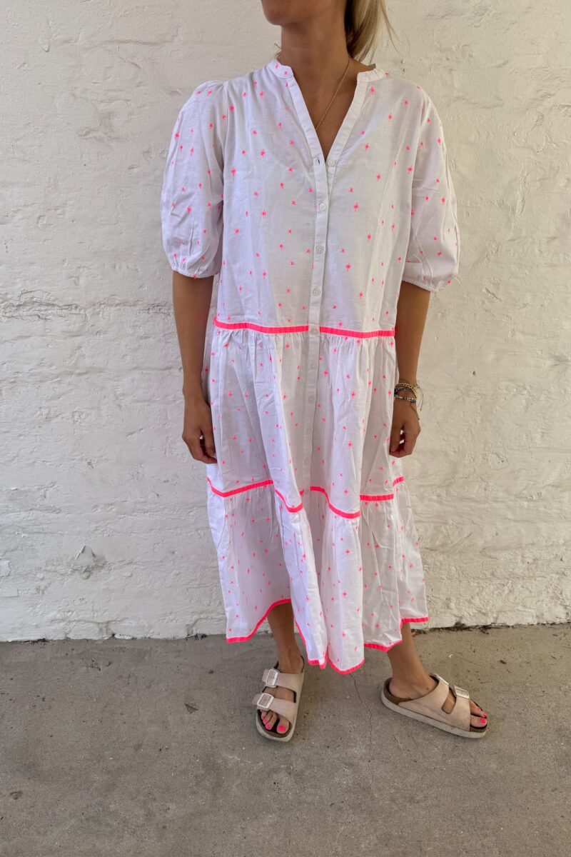 Neon Pink Cross Star Maxi Dress
