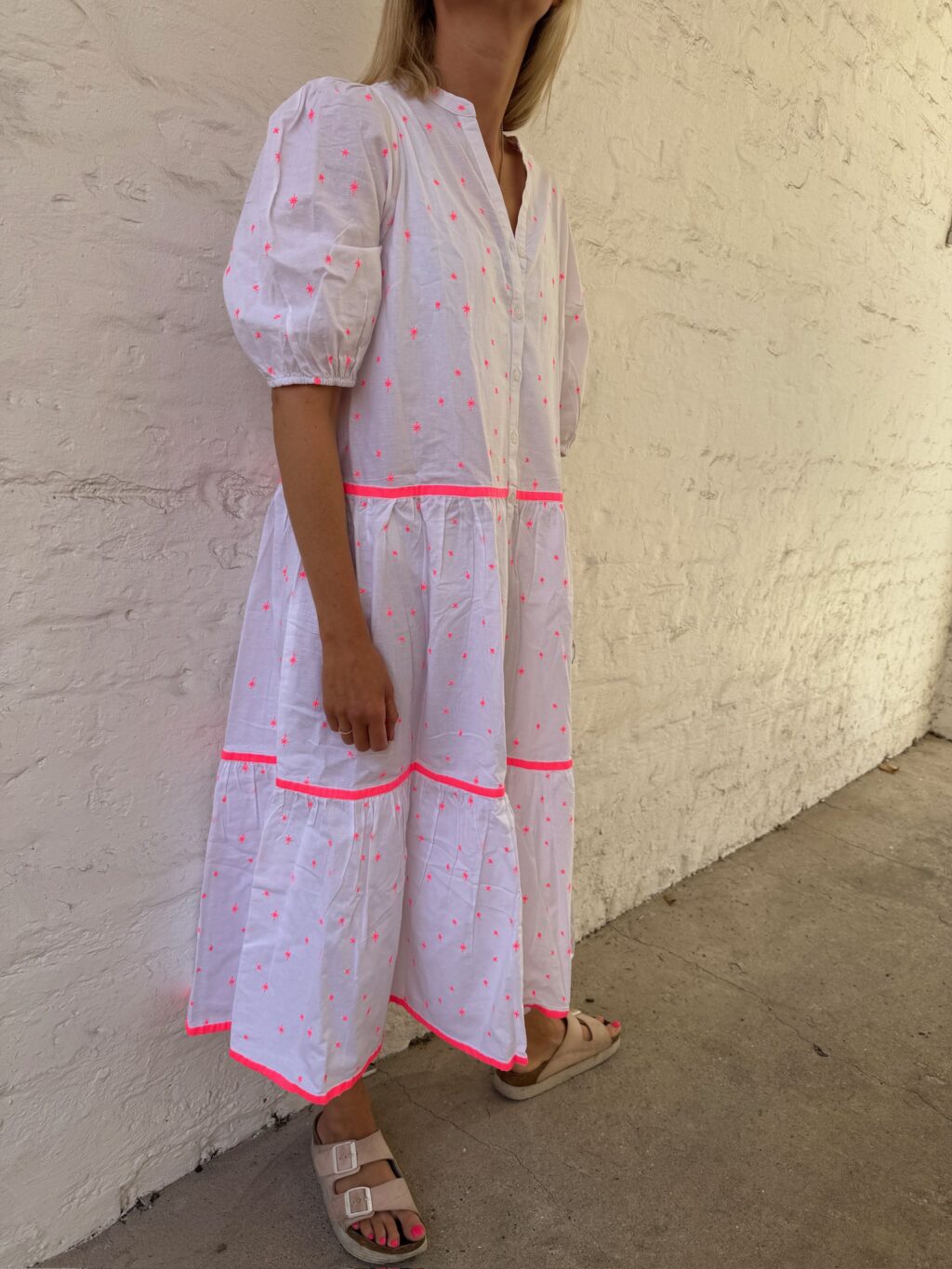 Neon Pink Cross Star Maxi Dress - Image 2