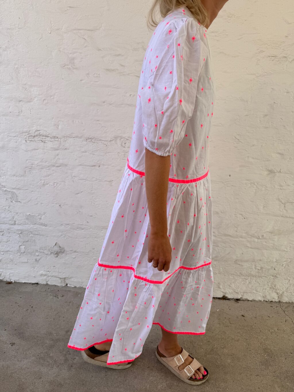 Neon Pink Cross Star Maxi Dress - Image 3